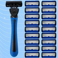 6‑Layer Blades Men Manual Razor, Replaceable Shaving Heads Ergonomic Non‑Slip Handle Smooth Beard Shaving Tool - Safety Tazor + Blade - View 10