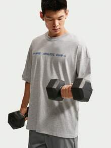 Nike Kaos Rajut Lengan Pendek Tanpa Kerah Pria AS M NK TEE OS NAC TIM6140-077 - Light Grey - View 4