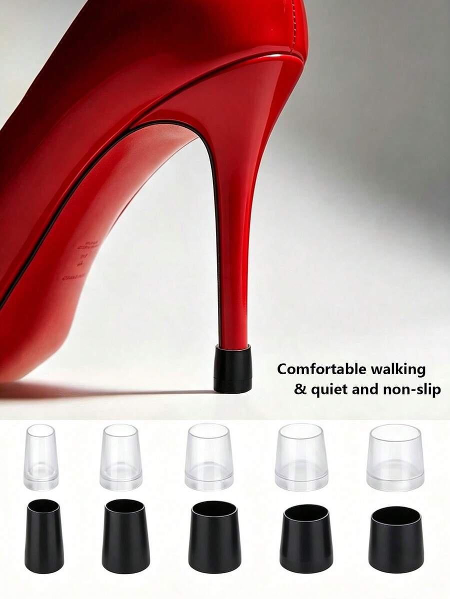 3 Pairs/Sets Practical High Heel Shoe Heel Protectors, Wear-Resistant Anti-Slip Quiet, Heel Repair Caps, Suitable For Summer Party Back To School Fashion Office Lady Wedding Sister Gathering Business Trip - Multiple Styles - View 1