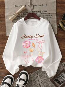 Set 3 Potong Kaos Lengan Panjang Bermotif untuk Anak Perempuan Remaja, Cocok untuk Atasan Musim Gugur/Dingin Anak Perempuan, Pakaian Anak Pelajar, Cocok untuk Pakaian Luar dan Lapisan. - MultiWarna - View 4