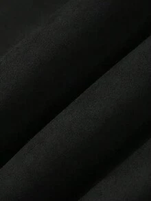 Vintage Elegant Lamb Wool Double-Breasted Mid-Length Trench Coat, Autumn/Winter Fleece Coat - Black - View 7