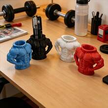 Funny Muscle Man Shaped Pen Holder, Creative Desktop Storage Bucket, Student Gift, Makeup Brush Organizer - Multicolor - View 1