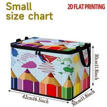1pc Colorful Pencil Pattern Storage Box With Zipper Oxford Fabric Foldable Organizer Bag, Perfect For Travel, Packing, Clothing, Pants And Bedding, Storage, Laundry Room Or Holiday Decor, Keeps Household Items Organized And Easy To Find, Contemporary Style - View 12