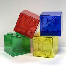 Building Block Shaped Acrylic Transparent Coin Bank, Coin & Sundries Storage Jar, Home Decor, Holiday Gift, Birthday Gift - Multicolor - View 8