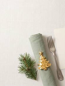 2/4pcs Christmas Tree Napkin Rings With Christmas-Themed Stars As Napkin Clips. Gift For Holiday Gatherings, Holiday Parties. For Camping Essentials, Festivals, Room Decor, Party Decorations, Wedding Decorations, Home Decor And Accessories. - Multicolor - View 5