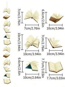 White Book-Shaped Decorative Ornament Set, Suitable For Bedroom, Room, Birthday Party, Classroom, Cafe, Study And Photography Props Decoration - Multiple Styles - View 9