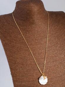 1pc Niche Design Seashell Beach Style Ocean Series Pendant Necklace Starfish Collarbone Chain - Gold - View 4