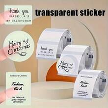 Stiker Transparan Bebas Tinta Cetak, Tersedia Berbagai Ukuran, Tahan Aus, Cocok untuk Rumah, Sekolah, Kantor, Usaha Kecil, Label Terima Kasih, Label Harga, Cocok untuk Marklife P50 - View 2