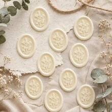 20PCS/Pack Floral Pattern Wax Seal Stickers, For Wedding Invitations, Party Invitations Decoration, Gift Wrapping, Scrapbooking Decoration - Shiny Gold - Flower - Iridescent Gold - View 10