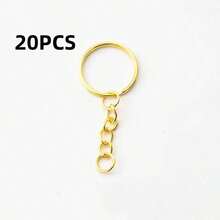 50pcs/20pcs Metal Blank Keychain Key Ring With Chain DIY Jewelry Accessories - Keychain - View 6