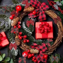 20 buah Pita Busur Kotak-kotak - Berbagai Pola Kotak-kotak) Busur Buatan Tangan 1 Inci, Cocok untuk Dekorasi Pohon Natal, Pembungkus Kado, Souvenir Pernikahan, Scrapbooking - Pembuatan Kartu, Pita Tahan Lama - A - View 4
