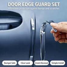 Hidden Car Door Edge Anti-Scratch Rubber Decorative Strip, Shock-Absorbing Vehicle Door Protection Bar, Durable Rearview Mirror Anti-Collision Guard Strip, Practical Car Exterior Accessory, Prevents Scratches, Daily Car Decoration Item - Multicolor - View 3