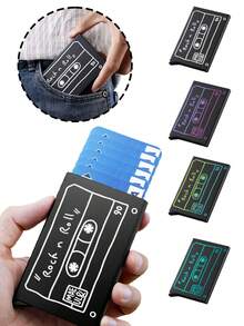 Dompet Kartu Pop-Up Desain Kaset Vintage, Dompet Kartu Pop-Up Portabel Tahan Gores, Hadiah Serbaguna untuk Pecinta Musik, Kembali ke Sekolah - MultiWarna - View 1