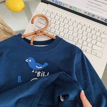 Boys' All-Match T-Shirt, New Autumn Style, Royal Blue Casual Versatile Top, Soft Handsome Pullover - Blue - View 6