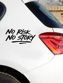1pc No Risk No Story Car Sticker, Motivational Adventure Quote Decal - A - View 4