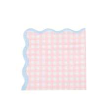 20pcs Macaron Color Wavy Edge Plaid Napkins, Suitable For Birthday Party, Bachelorette Party, Bridal Shower, Cute Theme Party, Wedding Dessert Table, Small Garden Party - Multicolor - View 13