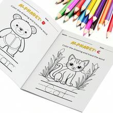 Preschool Alphabet Learning Notebooks, A-Z Letter Tracing Handwriting Practice, Coloring & Fun Pages, Animal Word Recognition, Connect The Dots, Early Writing Worksheets, Interactive Educational Activity Notebooks - Alphabet Learning Notebooks - View 8