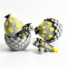 Cute Adorable 3D Printed Dragon Egg Model Set Plastic Toy Ornament Desktop Decoration Sculpture Figurine Holiday Gift - Multicolor - View 11