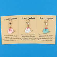 3pcs/6pcs Cute Travel Elephant Enamel Lobster Clasp Keychain, "Travel Elephant" Paper Card, Good Luck Journey Pocket Hug Friendship Gift - Multicolor - View 10