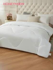 1pc Quilted Comforter Insert - All Season Quilted Comforter, Down Alternative Comforter Insert - White - View 2