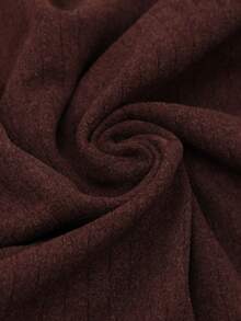1 Set Women's Knitted Slim Fit High Elastic Ribbed Comfortable Warm Thermal Pajama Set, Autumn/Winter/Spring - Brown - View 6