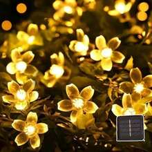 1pc 5m 7m 12m 20 50 100LED 8-Mode Solar Flower Fairy Lights, Outdoor Waterproof, Holiday Party Decoration, Garden Yard Decoration LED String Lights - Solar Cherry Blossom - View 1