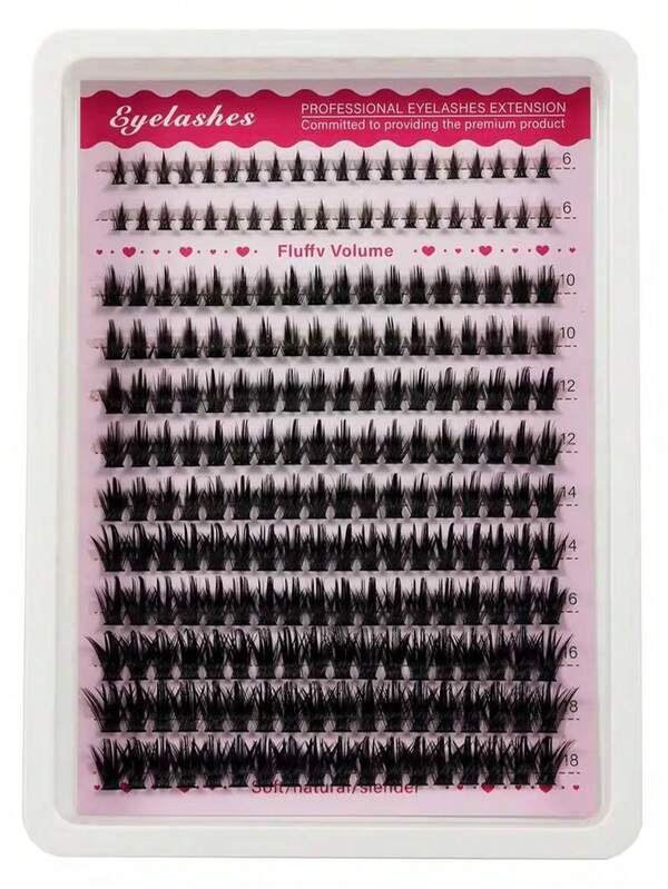 100D Cartoon Style Eyelash Clusters, Hedgehog Shaped Lashes + Lower Lashes, Natural Look, 220pcs DIY Eyelash Extensions, 6-18mm Mixed Length Fluffy Bundle False Eyelashes, Cat Eye Dramatic Wet Glossy Makeup