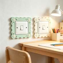 1pc Orange Green Switch Decorative Frame, Dust-Proof Button Switch Protective Cover, Living Room Bedroom Kitchen Wall Decor Hanging Ornament, Easy Installation, No Electricity Required, Suitable For Birthday Wedding Party Scene Decoration - Multicolor - View 4