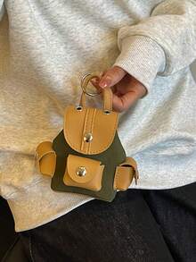 Dompet Koin Tas Mini Tas Liontin Ransel Mini Tas Liontin INS Blok Warna PU Patchwork Gantungan Kunci Tas Kecil Dapat Digantung di Sabuk Tempat Penyimpanan Earphone Lipstik Tas Kecil Ransel Liontin Ransel Tas Liontin - MultiWarna - View 16