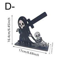 1pc Skull Ghost Pattern Wooden Toilet Paper Holder, Gothic Style Tissue Storage Rack, Multi-Purpose Wall-Mounted Decor, Suitable For Bathroom, Living Room, Office, Party Scenes, Farmhouse Style Indoor Ornament, Halloween Desktop And Wall Home Decoration - One Size - View 13