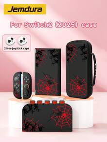 1pc Black Thorn Spider Pattern Protective Case For Switch2 (2025) Game Console, Storage Bag Game Console Accessories, Compatible With Switch2/Switch OLED/Switch Ns Protective Case, Storage Bag, Card Slot Dock Shell, Game Card Case, Protect Your Console, Best Halloween Gift - Multicolor - View 1
