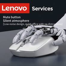 Lenovo 联想N220无线鼠标，适用于台式机、笔记本电脑、办公、家庭、游戏，USB接口，静音，便携 - 白色 - 查看 9