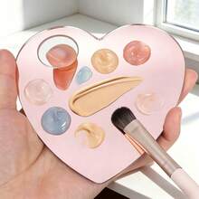 1pc Heart-Shaped 2-In-1 Fake Nail Display Board & Nail Color Palette, Acrylic Handheld Nail Sample Display Tray, Multi-Function Nail Color Palette, Nail Rhinestone & Glitter Storage Box - Multicolor - View 5