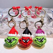 The Grinch The Christmas Keychain Pendant Christmas Tree Green Fur Monster Decoration Keychain - Multi-color - View 3