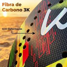 CAMEWIN 3K Full Carbon Fiber Beach Tennis Racket, Rough Surface Beach Paddle Racket For Adult Professional Training Competition, With Protective Carry Bag - Multicolor - View 5