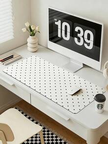 Black & White Small Polka Dot Premium Mouse Pad, Minimalist Office Desk Mat Keyboard Pad Simple Desktop Protector, Suitable For Office And Home Use - Thick Anti-Slip Keyboard Mouse Accessory, Multiple Sizes Available. Back To School Desktop Accessory, Office Supplies, Office Desk Accessory, Mouse Pad, Desktop Mouse Pad - Rectangle - View 2