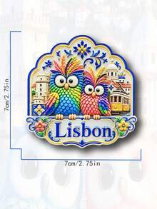 1pc Portugal Travel Souvenir Magnetic Refrigerator Sticker, Creative Tile 3D Painted Refrigerator Magnet Home Decor - Multicolor - View 22