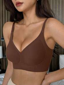 DAZY Brown Seamless Adhesive Wireless Soft Jelly Bra, Comfortable & Fashionable For Women, Suitable For All Seasons And Everyday Wear - Brown - View 2
