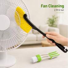 2pcs Household Fan Dusting Brush, Suitable For Cleaning Fans, Air Conditioners, Blinds And Window Tracks, Also Perfect For Living Room, Bedroom, Bathroom And Car - General - View 1