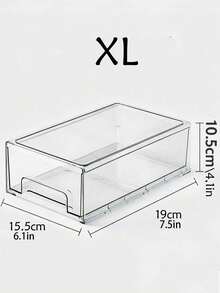 1pc Stackable Transparent Drawer Storage Box, Desktop Stationery Organizer, Wardrobe Underwear & Clothing Storage Bin - Multicolor - View 10