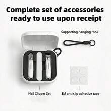 New Mini Boxed 3-Piece Nail Clipper Set, Stainless Steel Nail Clipper & Nail File Combination, Portable Nail Trimming Set, Nail Care Tools - White - View 8