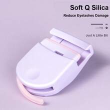 2pcs/Set Eyelash Curler, Wide Angle + Local Combination Portable Eyelash Curler, 2-In-1 Eyelash Grooming Tool, Soft Silicone Pad Doesn't Hurt Eyelids, Easily Curl Corner Eyelashes, Create Overall + Corner Complete Sunflower Curled Eyelash Effect, Daily Makeup, Quick Touch-Up For Going Out - Mauve Purple - View 4