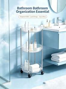 1 kệ lưu trữ nhỏ nhiều tầng bằng chất liệu acrylic, dễ lắp đặt cho phòng tắm, nhà bếp, cạnh giường, phòng ngủ, kệ lưu trữ di động nhiều tầng - Nhiều màu - Xem 11