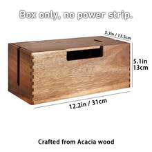 1 PC Wood Cable Management Box, Wooden Cord Hider & Organizer For Power Strip, Electrical Hiding, TV Wires, Desk & Floor Cables - Office Under Desk Cable Storage Box For Wire - View 2