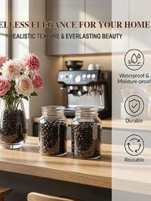 Mini Resin Artificial Coffee Beans Decor - Suitable For Vase Fillers, Party Table Centerpieces, Crafts, Home Kitchen, Cafe And Store Window Display Decoration, Photography Props - Multicolor - View 4