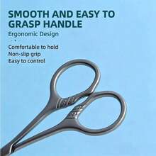 1pc Stainless Steel Ultra-Fine Curved Blade Nail Scissors, Multi-Function Precision Small Scissors For Beauty, Eyebrow Trimming, Eyelash Trimming, Nail Edge Trimming, Dead Skin Removal (One Size 1pc Textured Scissors) - Upgraded Version - View 5