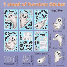 6 Large Halloween Stickers, Ghost Theme Window Decals, Cute Ghost Style Halloween Window Stickers, Halloween Party Decoration, Halloween Street Scene Window Decals, Halloween Party Supplies - one-size - View 2