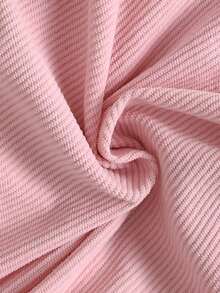 Autumn New Girls Pink Bunny Pinafore Dress Long Sleeve Base Layer T-Shirt Top 2 Pieces Set Versatile Daily Outing Vacation Photo Party - Pink - View 9