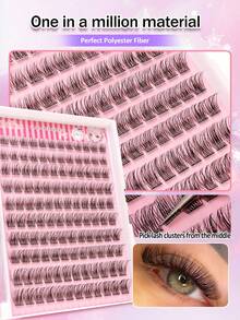 Rikuaild 120pcs D-Curl Self-Adhesive Cluster Lashes 8-16mm DIY False Eyelash Extensions Natural Soft Glue-Free Cluster Lashes Suitable For Daily Life, Wedding, Date, Party - Black - View 4