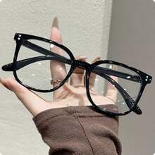 2pcs Square Decorative Glasses, Modern Casual Eyewear Accessories, Suitable For Office, Dating, Street Style, School And Daily Casual Wear - Transparent - View 6